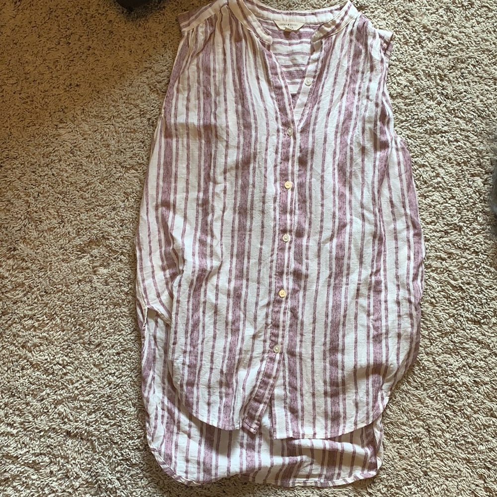 Women’s Lucky brand striped button tank sz XS